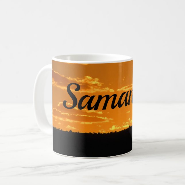 Solnedgång Photo Bright Orange Evening Himlar ligg Kaffemugg (Framsida vänster)