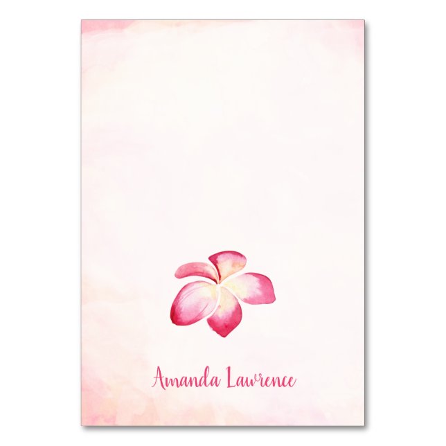 Solnedgång Plumeria-Personlig Bordsnummer (Framsidan)