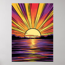 Solnedgång, popup-Poster
