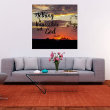 Solnedgång Poster Inget är Omöjligt Med Gud