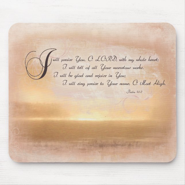 Solnedgång & Psalms/inspireras bibelVerses Musmatta (Framsidan)