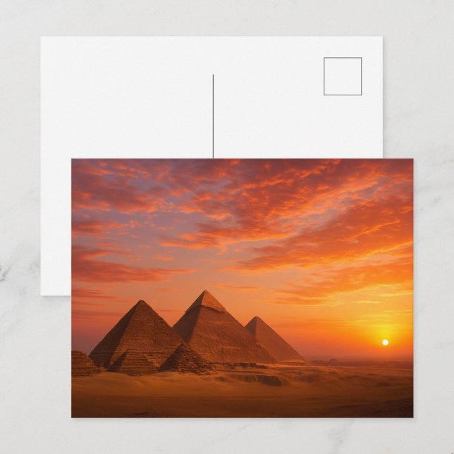 Solnedgång Pyramids vykort (Fram/baksida)