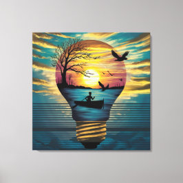 Solnedgång: Rekning in i Golden Glow Canvastryck