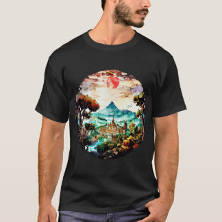 Solnedgång retro t shirt