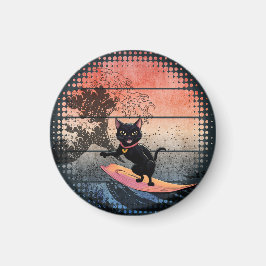 Solnedgång - Riding Cat Magnet