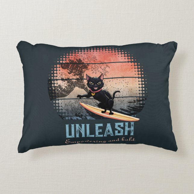 Solnedgång - Riding Cat Prydnadskudde (Framsidan)