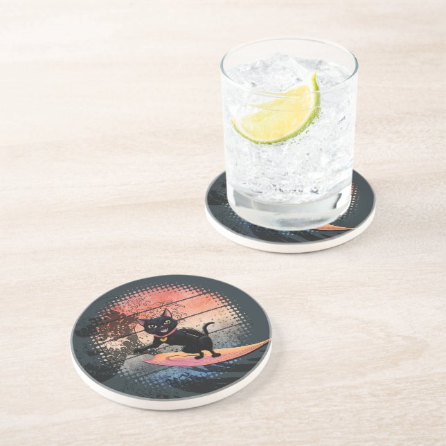 Solnedgång - Riding Cat Underlägg (Sidan)