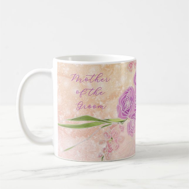 Solnedgång Ros Mor till Brudgumme slinga Bouquet Kaffemugg (Vänster)