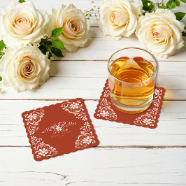 Solnedgång Rost Shabby Chic Bröllops Coaster för H Underlägg Papper