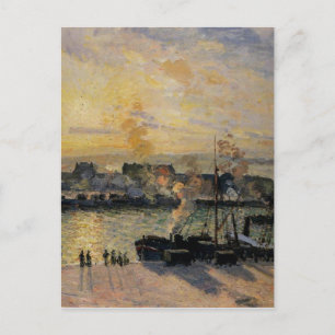 Solnedgång, Rouens hamn (Steamboat), Camille Vykort