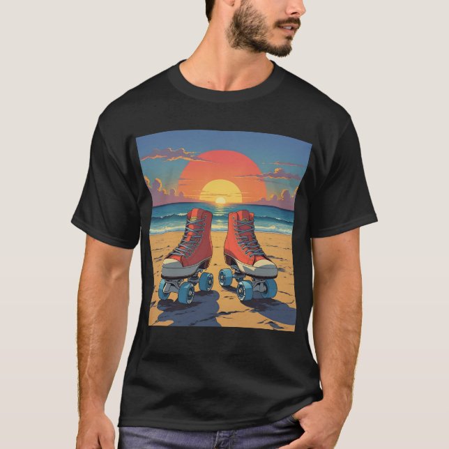 Solnedgång - Rulldisco Beach Tee T-Shirt (Framsida)
