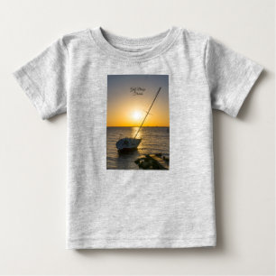 Solnedgång Sailboat Shipreck Bukt Breeze Baby T-sh T Shirt