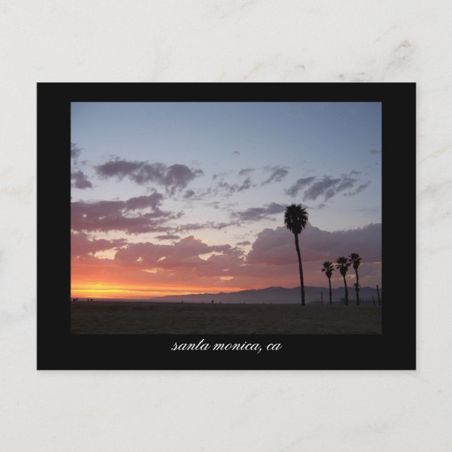 solnedgång: Santa monica, ca Vykort (Framsida)