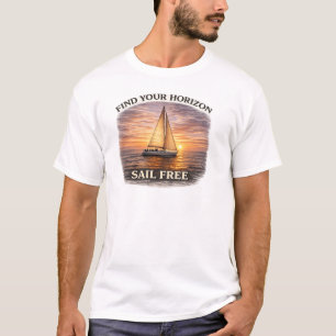 Solnedgång Segelbåt Mugg Segla Fri Ocean Kaffe Mug T Shirt