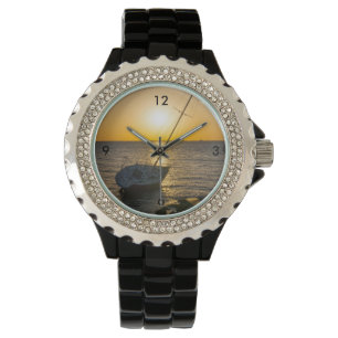 Solnedgång Segelbåt Skeppsbrott Gulf Breeze FL Tit Armbandsur