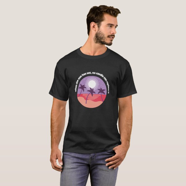 Solnedgång Serenity Crescent Måne T Shirt (Hel framsida)