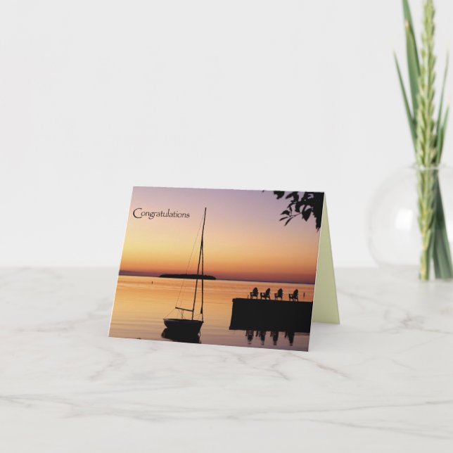 Solnedgång Silhouette-Grattisar Kort (Framsida)