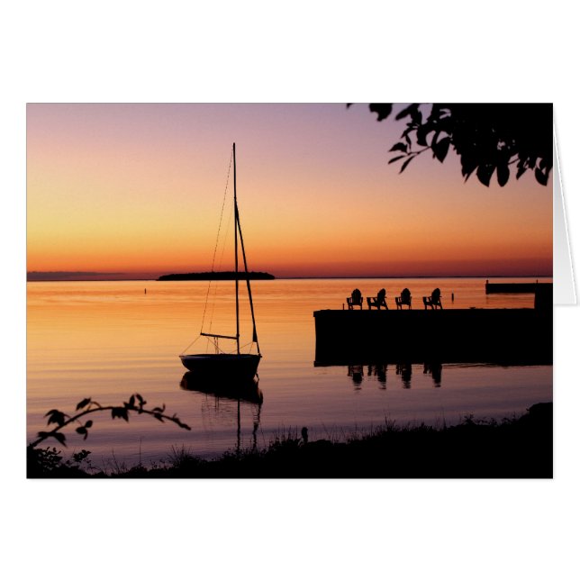 Solnedgång Silhouette-kort OBS Kort (Framsidan Horizontal)