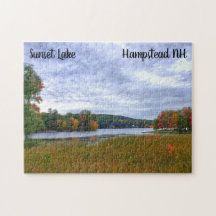 Solnedgång Sjö Fall Puzzle