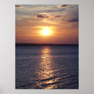 Solnedgång Sjö (lodrät) Poster