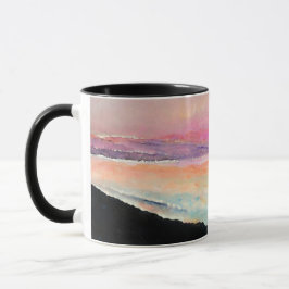 Solnedgång Sjö Rosa Blue Art Mugg