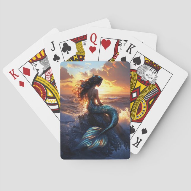 Solnedgång Sjöjungfru Casinokort (Baksidan)
