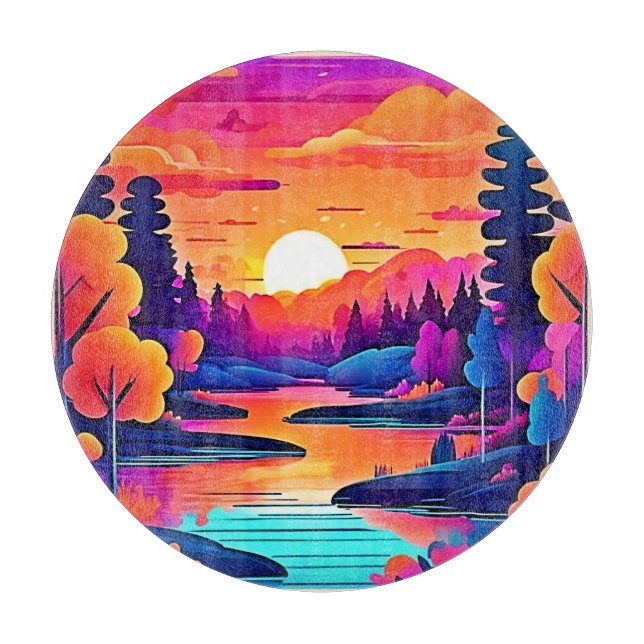 Solnedgång Sjös Fantasykonst (Framsidan)