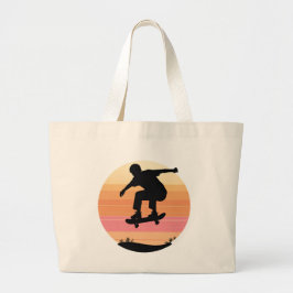 Solnedgång Skater Silhouette - Minimal Skate Art Jumbo Tygkasse