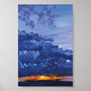 Solnedgång, Skriv ut, Poster Pappert värde (projek