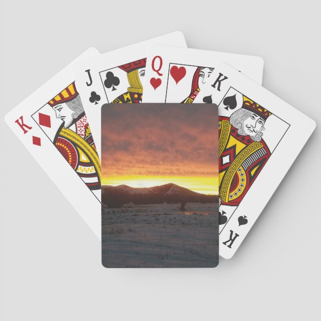 Solnedgång Snöspelkort Casinokort (Baksidan)
