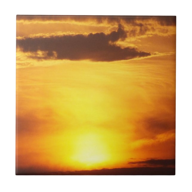 solnedgång, sol, himlar, landskap, soluppgång, som kakelplatta (Framsidan)