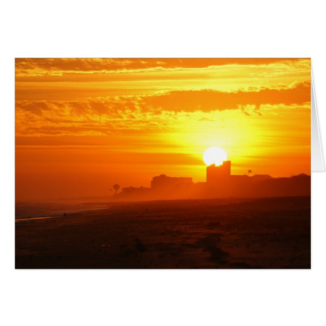 Solnedgång som förbiser Emerald Isle OBS Kort (Framsidan Horizontal)