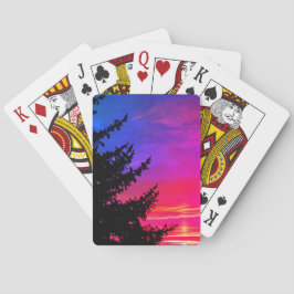 Solnedgång som leker kort casinokort