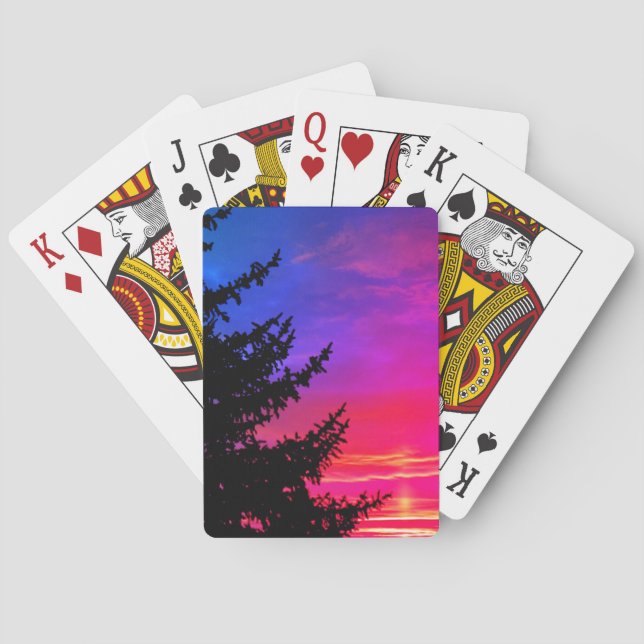 Solnedgång som leker kort casinokort (Baksidan)