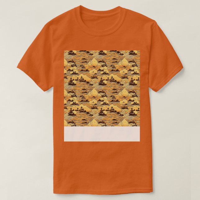 Solnedgång, sömlös Mönster Sol Himlar Light Sunlig T Shirt (Design framsida)
