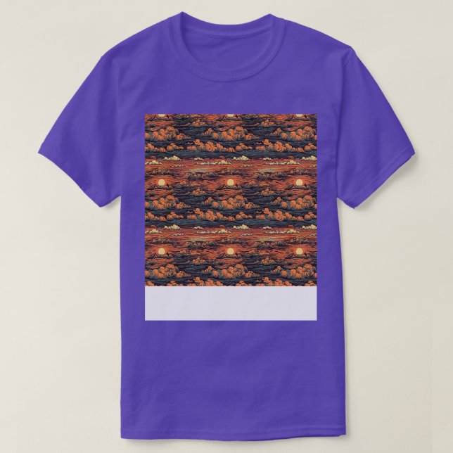 Solnedgång, sömlös Mönster Sol Himlar Light Sunlig T Shirt (Design framsida)