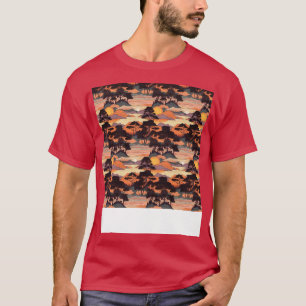 Solnedgång, sömlös Mönster Sol Himlar Light Sunlig T Shirt