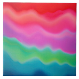 "Solnedgång Sorbet" färgstark Abstrakt Art Kakelplatta