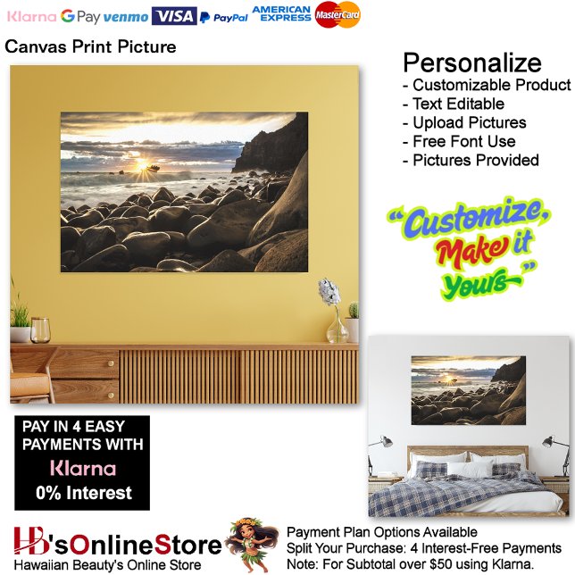 Solnedgång Strand Canvastryck Bild 35 (Sunset Beach Canvas Print Picture 35.)