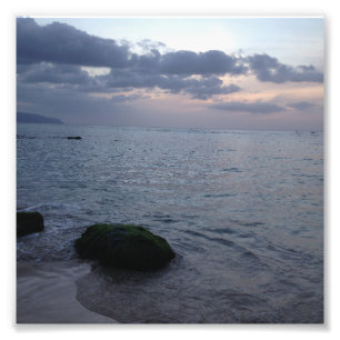Solnedgång & strand i Hawaii Fototryck