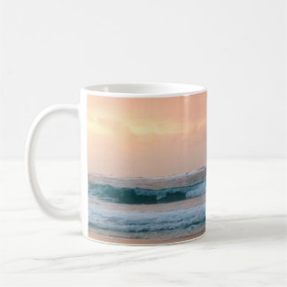 Solnedgång Strand och hav Kaffemugg