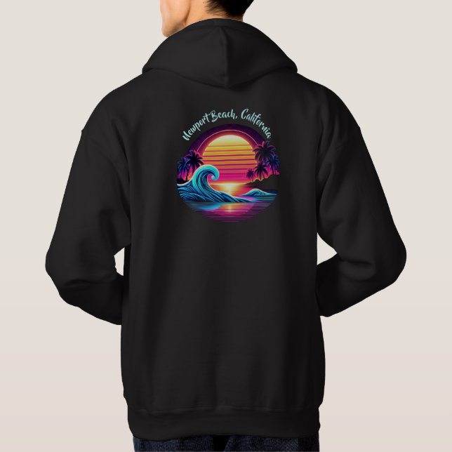 Solnedgång Surfa glöd Hoodie (Baksida)
