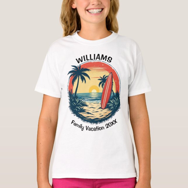 Solnedgång, Surfa T Shirt (Framsida)