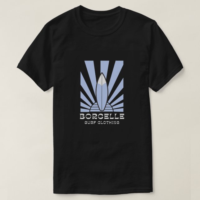 Solnedgång Surfboard - BORCELLE Surfa Clothing T Shirt (Design framsida)