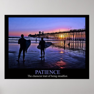 Solnedgång Surfer Patience Poster