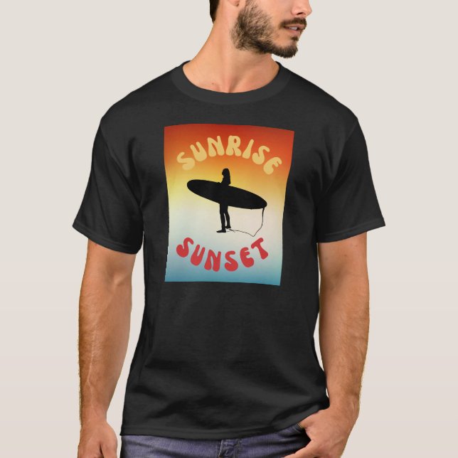 Solnedgång surfflicka t shirt (Framsida)