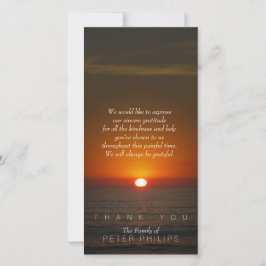 Solnedgång - sympati - Tack - fotokort Kort