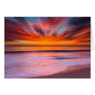 Solnedgång Tamarack Beach   Carlsbad, CA Hälsningskort