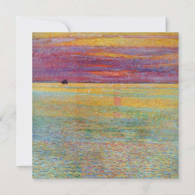 Solnedgång till havs (av Childe Hassam) Kort (Framsida)