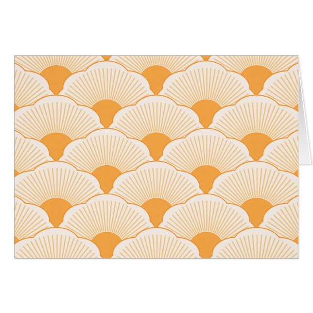 Solnedgång, tonfärgad orange, betong struktur hälsningskort (Framsidan Horizontal)